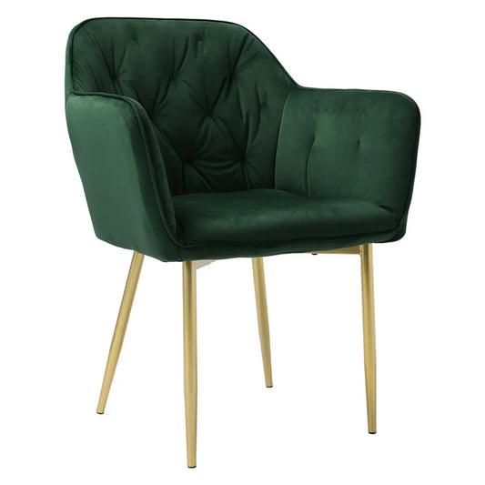 Tufted Green Velvet Dining Chair